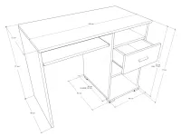 Martina íróasztal méretrajz